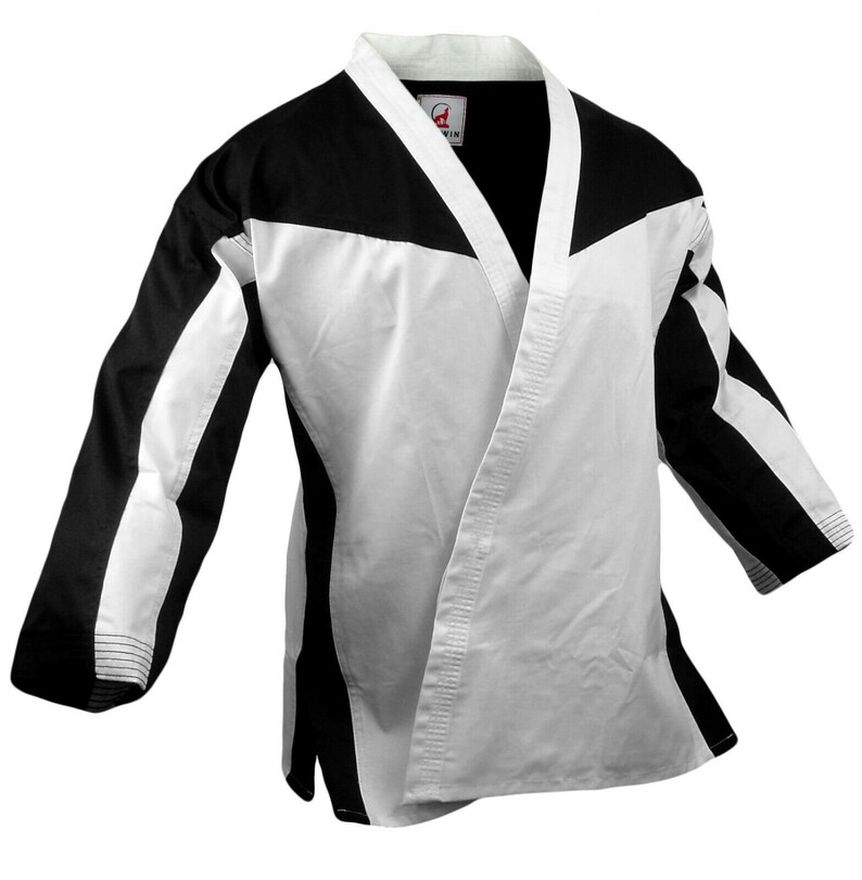 Karate Uniforms Gi White Black Two Tone Uniform Master Instructor