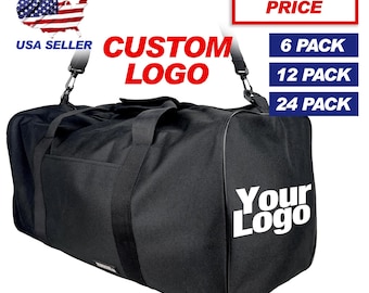 Custom Logo Black Duffel Duffle Bag Luggage Sport Gym Bag Team Training Gear Bag