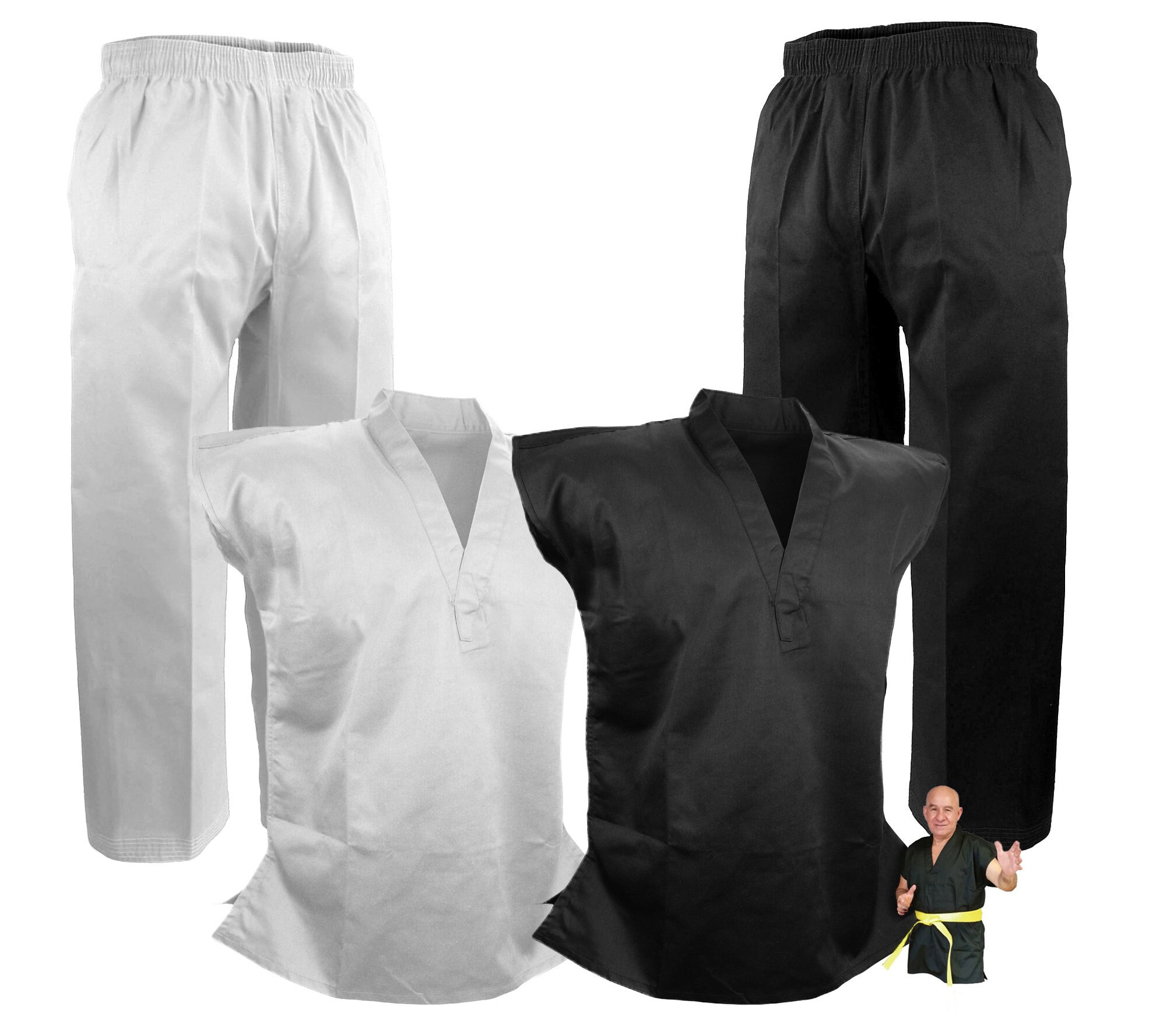 V neck Taekwondo Karate Sleeveless Uniform Gi Martial Arts
