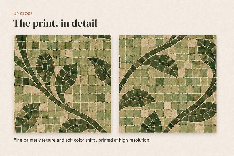 Rustic Theam Tile Green Mosaic Tile Wallpaper, Rustic Ceramic Square Pattern, Peel and ...