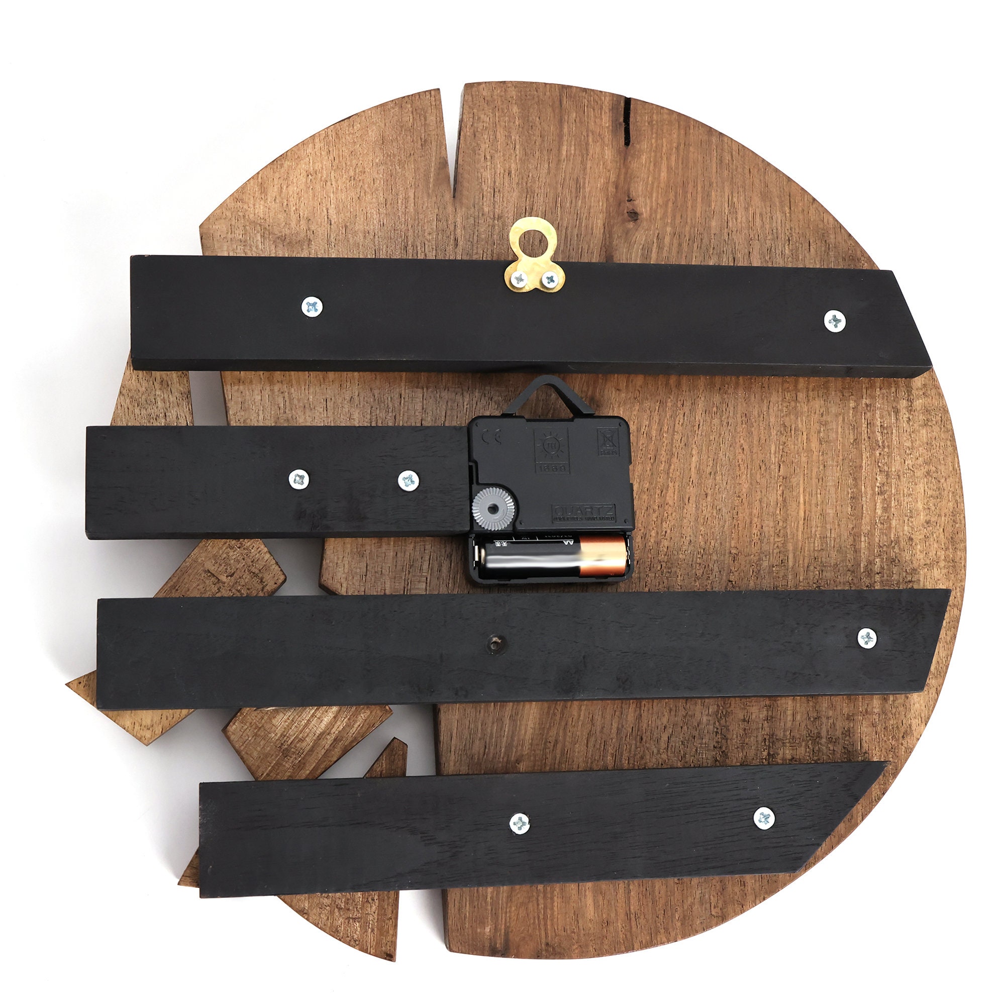 Wall Clock Wood Walnut Wood Wall Clock Large Wooden Wall Etsy Canada