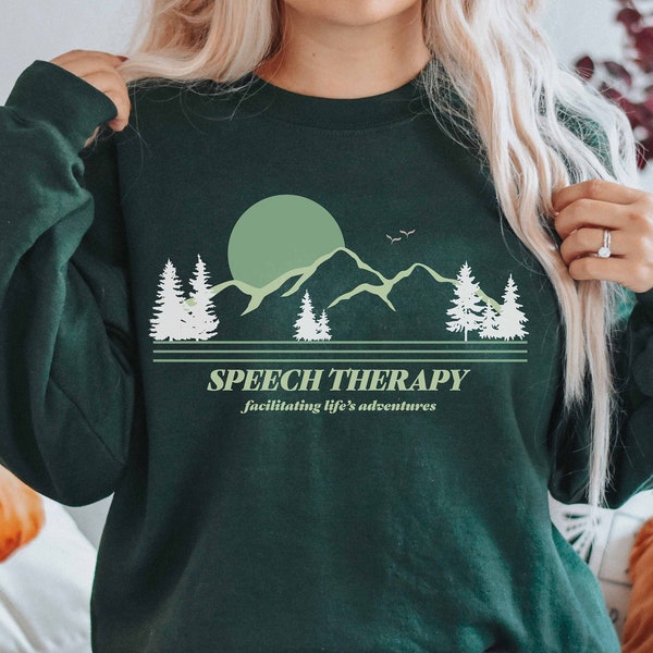 Speech Therapy Sweatshirt Facilitating Lifes Adventures SLP Graduation Gift Speech Therapist Student Gift Cute Trendy Retro SLP Sweatshirt