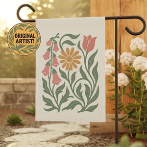 No Words Subtle Anti Trump Garden Flag FDT Garden Flag Foxglove Daisy Tulip Yard Sign Feminist Gift Political Signs Flower Market Banner