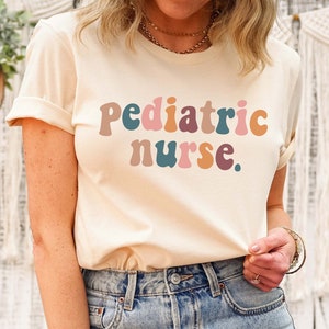 Pediatric Nurse Shirt Retro 1970s Registered Nurse Nurse Graduation Gift Nursing Student Colorful Fun Cute Trendy Fall Boho Peds RN Tshirt