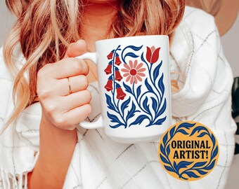 SANS MOTS Mug subtile anti-atout : tulipe marguerite digitale, cadeau FDT