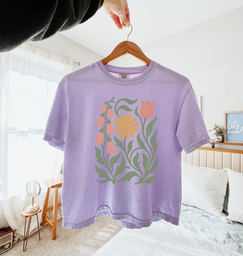 Foxglove Daisy Tulip Anti Trump Crop Top, FDT Shirt, Feminist Shirt, Comfort Colors® Orchid