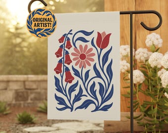 SANS MOT subtil drapeau de jardin anti-atout : enseigne Digitale Tulipe marguerite, bannière FDT
