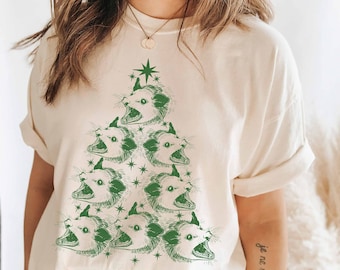 Screaming Possum Christmas Shirt Possum Shirt Opossum Shirt Christmas Tree Weird Possum Gifts Ugly Christmas Sweater Spirit Animal