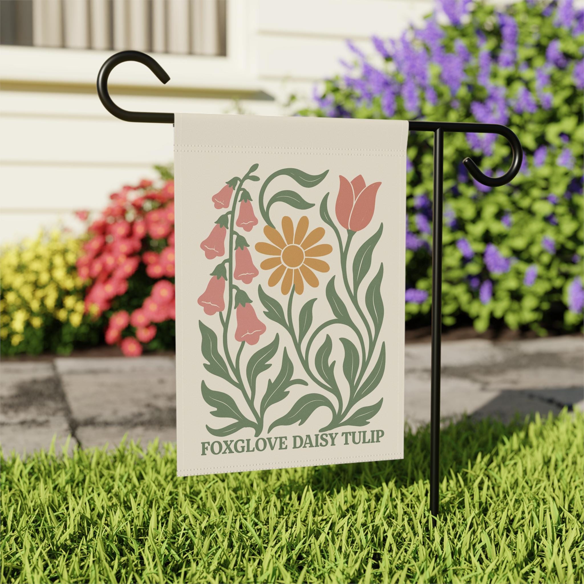 Subtle Anti Trump Garden Flag Foxglove Daisy Tulip FDT Yard Sign