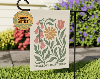Subtle Anti Trump Garden Flag Foxglove Daisy Tulip FDT Yard Sign Feminist Gift Democrat Political Signs Home Decor Flower Market Banner