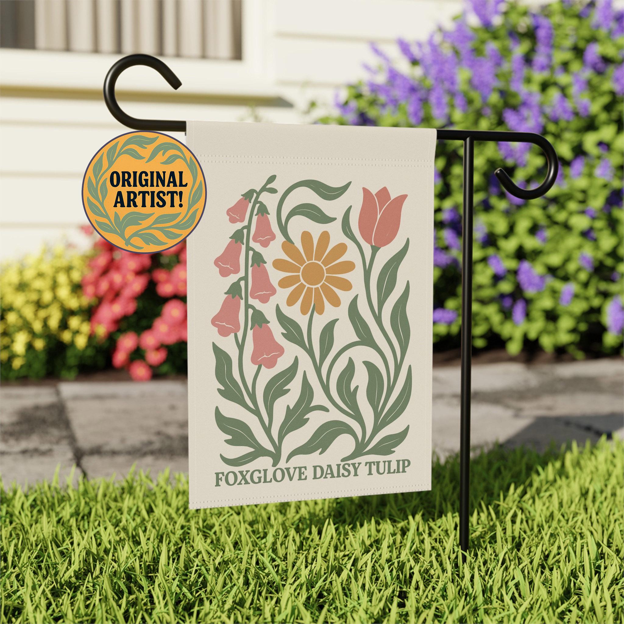 Subtle Anti Trump Garden Flag Foxglove Daisy Tulip FDT Yard Sign