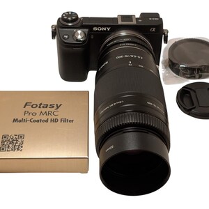 Sony E-mount adapted SONY 75-300mm F/4.5-5.6 Telephoto Zoom Lens.
