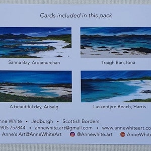 West Coast of Scotland Panoramic Selection ( pack of 4 from original paintings )