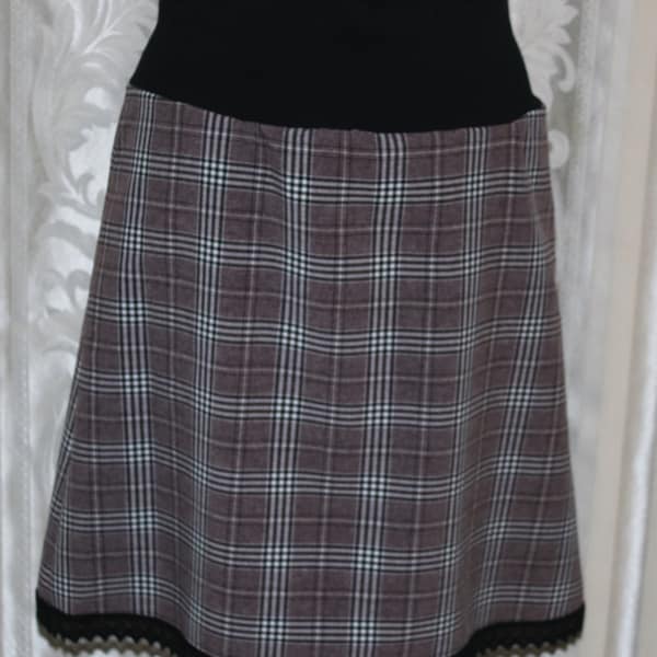 Cuff skirt, boot skirt, summer skirt, check design, skirt