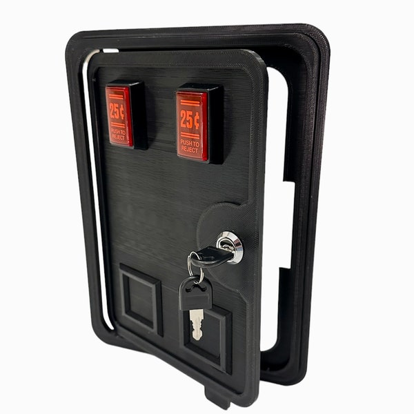 Full size arcade 3D printed coin door with LED credit buttons