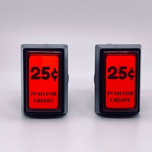 25 Cents Arcade1up LED coin door/credit buttons