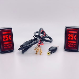 Classic 25 Cents Arcade1up LED coin door/credit buttons