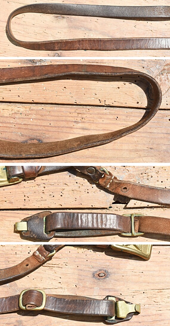 Vintage army belt, Vintage military belt, Bronze … - image 9
