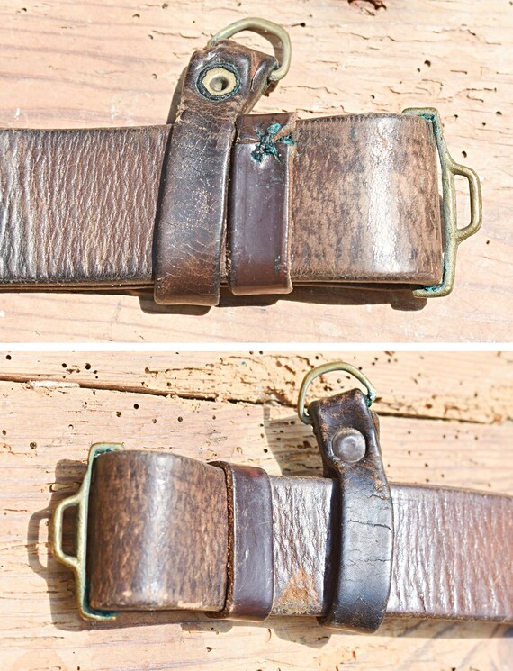Vintage army belt, Vintage military belt, Bronze … - image 7