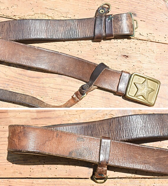 Vintage army belt, Vintage military belt, Bronze … - image 5
