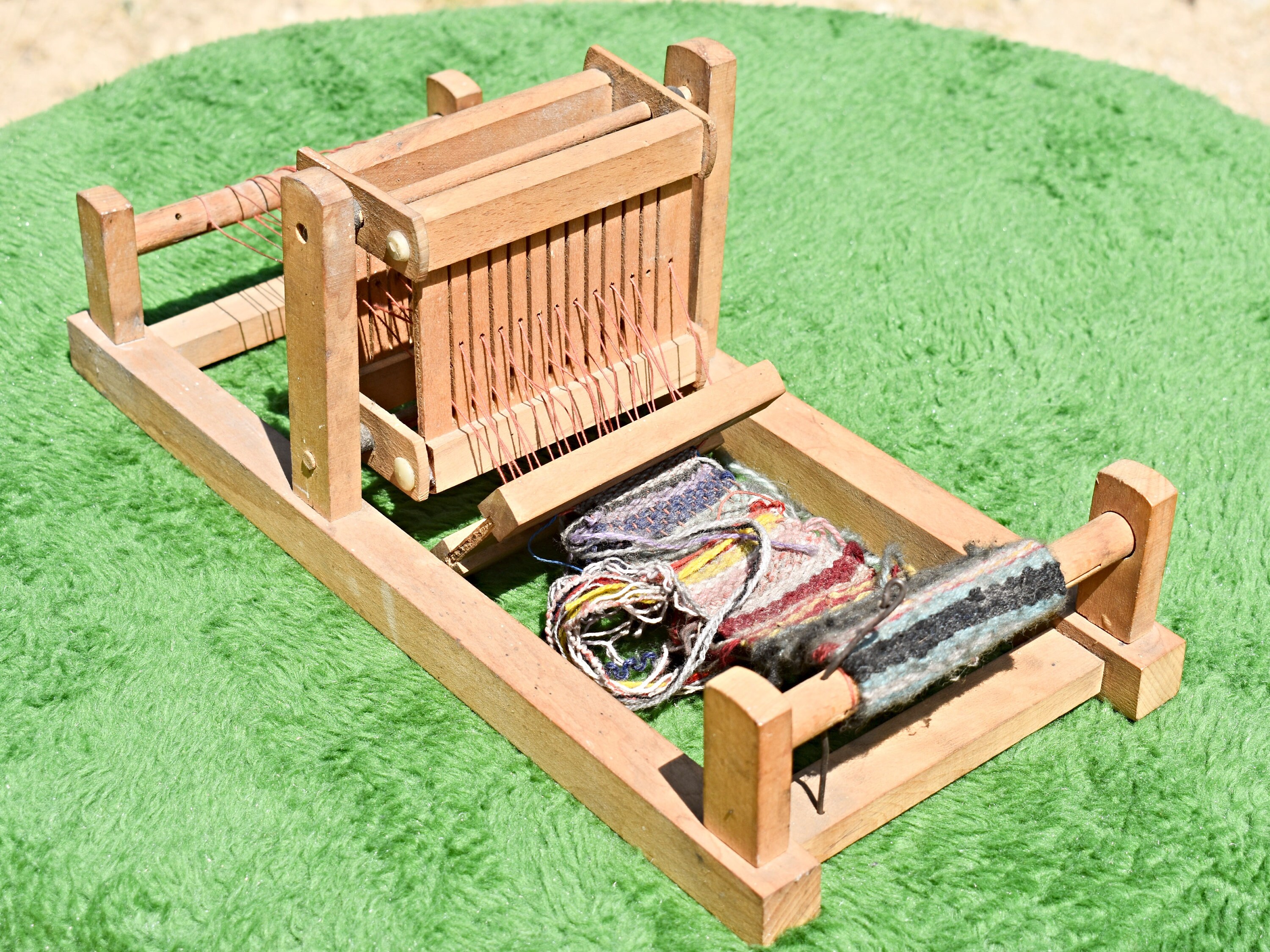 Vintage Weaving Loom, Wooden Weaving Machine, Wooden Loom, Weaving Kit