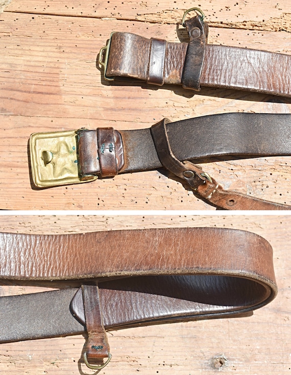 Vintage army belt, Vintage military belt, Bronze … - image 6