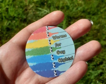 Worm on string sticker, LGBQ community, rainbow stationery for bullet journal, planner, laptops, party favours, goodie bags, gift idea