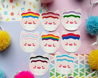 Pride bunny sticker, cute rabbit sticker, LGBQ community, stationery for bullet journal, planner, laptops, party favours, goodie bags.