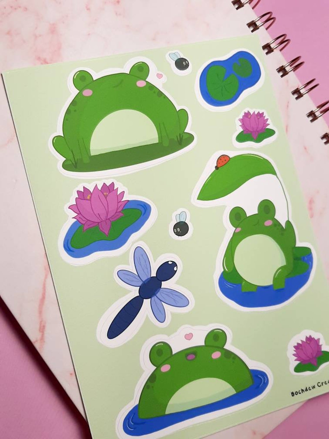 Frog Sticker Sheet Cute frog Adorable Gifts Waterproof | Etsy