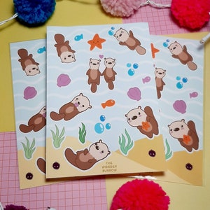 Otter Sticker - Otter Matte Vinyl Sticker voor laptops, auto&#39;s, waterflessen - hoogwaardige, duurzame stickers - geschenken voor Otter liefhebbers