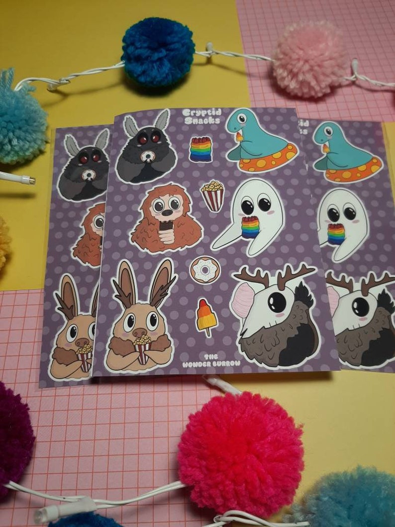 Cryptid Stickers, Snacks, Cute Cryptids, Kawaii Stationery ...