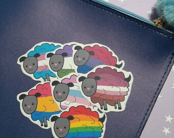 Pride sheep stickers, LGBTQ  community, pride month, stationery for bullet journal, planner, laptops, party favors, goodie bags, cards.