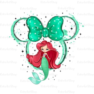 Tous les cliparts princesse png, clipart sirène aquarelle Ariel, illustration du royaume magique, conception de t-shirt princesse, conception de princesse tshirt