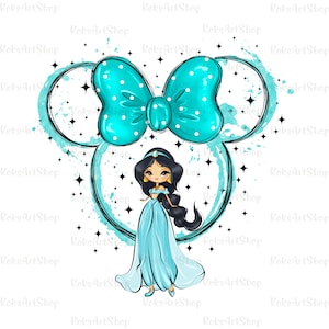 Todas las princesas png clipart, acuarela princesa Jasmine clipart, ilustración del reino mágico, diseño de camiseta Jasmine, diseño de princesa de camiseta