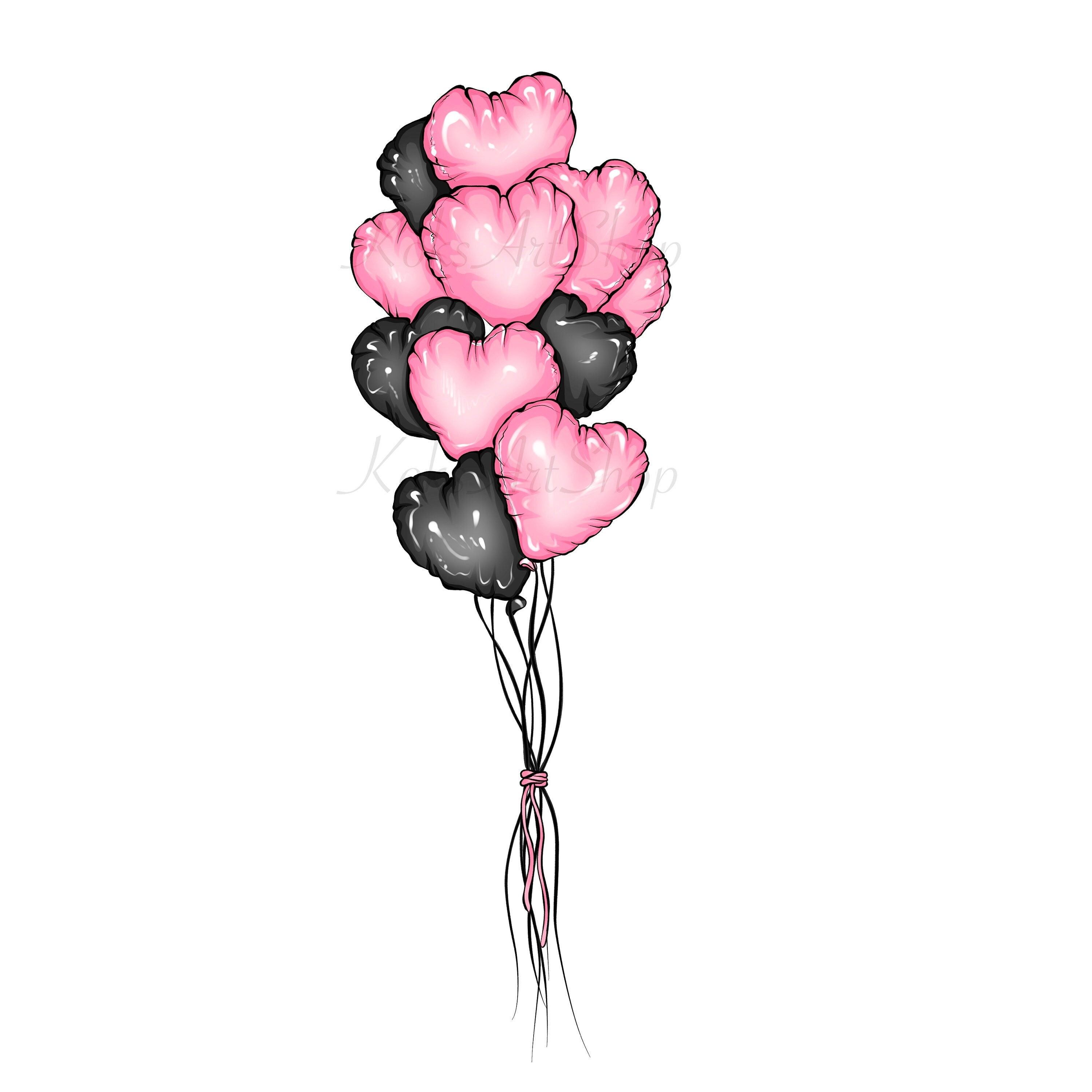 Balloons Clipart Air Ballons Clip Art Pink Balloons Baby | Etsy