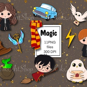 Zauberer Clipart, Clipart Zaubererschule, Clipart Magie, Schule Clipart, Magie Clip Art, Magie Aufkleber, Zauberer Aufkleber