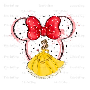 Tutte le clipart png principessa, clipart acquerello bellezza e la bestia, illustrazione del regno magico, design della maglietta Belle, design della maglietta principessa