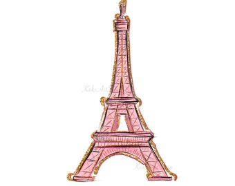 Eiffel Tower, Eiffel Tower clipart, Eiffel Tower illustration, Fashion art, Fashion Clipart, Fashion print, Paris clip art, Paris png