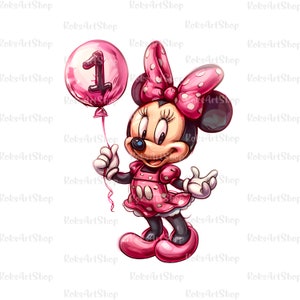 1. Geburtstag Mickey PNG, Geburtstags-Familien-Shirts Minnie, Baby-Mädchen-Geburtstagsdekoration, Erster Geburtstag png, Mausohren-Familien-T-Shirt