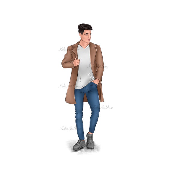 Fashion Men Clip Art PNG, Men Art, Men Illustration