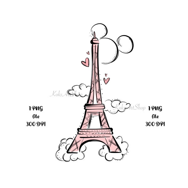 Мышиные уши PNG, Эйфелева башня клипарт, Мышиные уши в Париже, Семейный отдых 2024, семейное путешествие