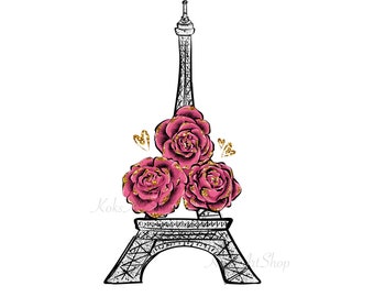 ❀ℳ's Gracy❀ Rose ×Eiffel Tower Dress Paris in Spring! Magnolias & the Eiffel Tower
