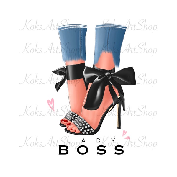 Mode Mädchen Clip Art PNG, Mode Wandkunst, Girl Boss Art, Mode Wanddekor, Mode Aufkleber, Mode Heels Dekor, Business branding