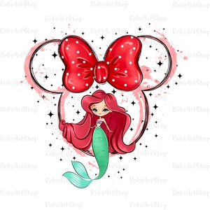 Todas las imágenes prediseñadas png de princesa, imágenes prediseñadas de Ariel sirena acuarela, ilustración del reino mágico, diseño de camiseta princesa, diseño de princesa camiseta