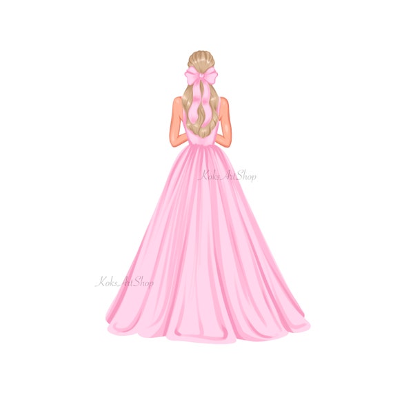 Fashion Girl Png Fashion Girl Clipart Art Pink Dress Beauty Etsy