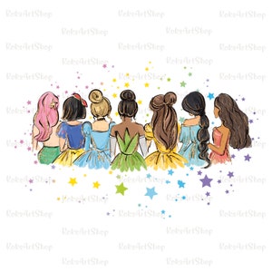 Aquarelle princesse toute princesse PNG, princesse clipart png, clipart vacances en famille, vacances en famille png, voyage en famille, conception toute princesse
