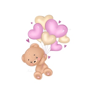 Ours en peluche png, clipart ours en peluche, ours en peluche, clipart de douche de bébé, décor de douche de bébé, invitation de douche de bébé, invitation d'anniversaire de bébé