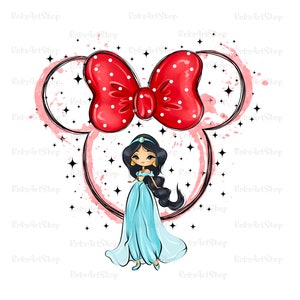 Tous les cliparts princesse png, clipart princesse aquarelle jasmin, illustration du royaume magique, conception de t-shirt jasmin, conception de princesse tshirt