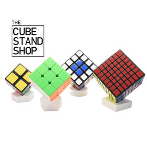 Rubik&#39;s Cube Stand: Geode, Hexagon, Cube, Cylinder (4 Pack)