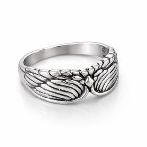 Angel Wing Ring 925 Sterling Silver Feather Wing Rings Vintage GothicSymbolic Protection Jewelry